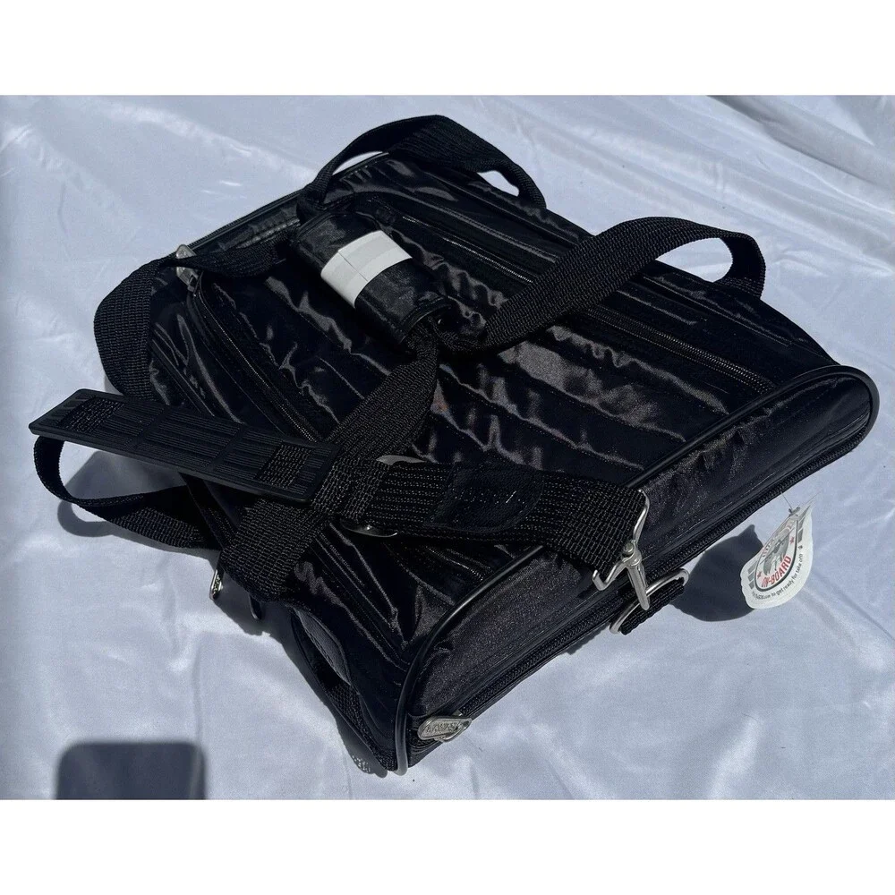 Original Deluxe Black Fabric Pet Carrier Bag Mesh Panels Strap